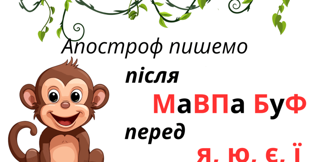 Мнемонічне правило “МаВПа БуФ” для вживання апострофа